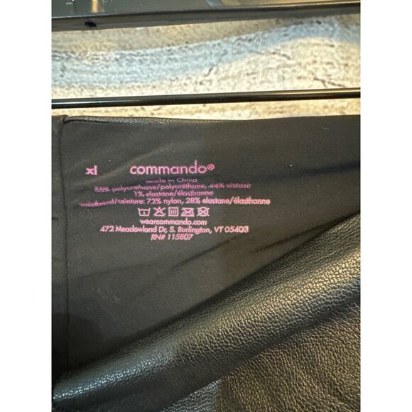Commando Black Faux Leather Leggings Size XL - Picture 3 of 4